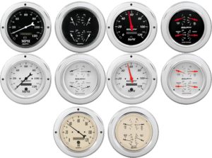 1954-1955 Chevy Truck Aluminum Adapter Rings w/ Auto Meter Street Rod Series Gauges