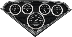 1955-1959 Chevy Truck Billet Aluminum Gauge Panel w/ Auto Meter Street Rod series gauges (Black Anodized)