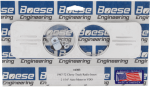 1967-1972 Chevy Truck Aluminum 2 Gauge Radio Insert (2 1/16" AutoMeter)