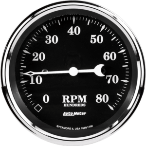 1790 Auto Meter Old Tyme Black 3 3/8" In-Dash 8,000 RPM Tachometer
