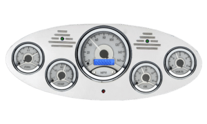 1934 Ford Truck Billet Aluminum Gauge Panel w/ Dakota Digital VHX-1050 Silver Alloy Gauges