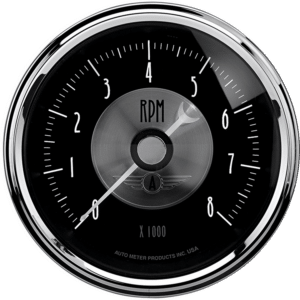 2096 Auto Meter Prestige Black Diamond 3 3/8" In-Dash 8,000 RPM Tachometer
