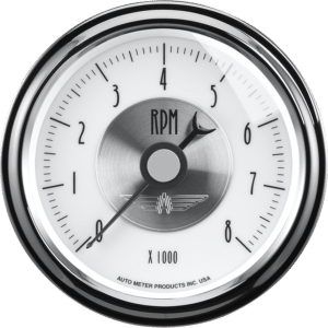 2098 Auto Meter Prestige Pearl 3 3/8" In-Dash 8,000 RPM Tachometer