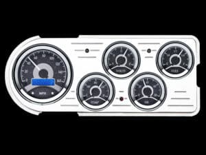 1948-1950 Ford Truck Aluminum Gauge Panel w/ Dakota Digital VHX-1050 Black Alloy Gauges
