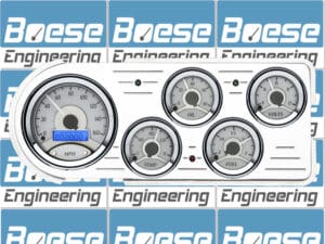 1948-1950 Ford Truck Aluminum Gauge Panel w/ Dakota Digital VHX-1050 Silver Alloy Gauges