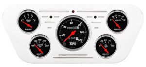 1953-55 Ford Truck Billet Aluminum Gauge Panel w/ AutoMeter Street Rod series gauges