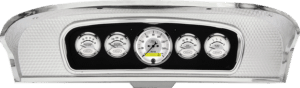 1965-1966 Ford Custom Cab Truck Aluminum Gauge Panel w/ Auto Meter Ford Masterpiece Silver Gauges