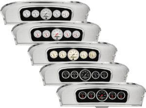 1965-1966 Ford Custom Cab Truck Aluminum Gauge Panel w/ Auto Meter Street Rod Series Gauges
