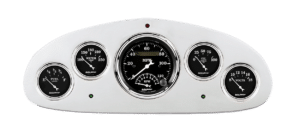 1934 Chevy Master Aluminum Gauge Panel w/ Auto Meter Street Rod Series Gauges (Speedo/Tach)