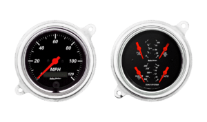 1936 Chevy Standard Aluminum Adapter Rings w/ Auto Meter Street Rod Series Gauges