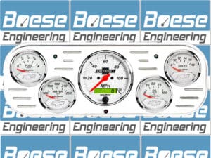 1937-1938 Chevy Car Aluminum Gauge Panel w/ Auto Meter Chevy Vintage Gauges