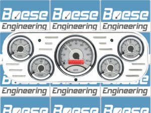 1937-1938 Chevy Car Aluminum Gauge Panel w/ Dakota Digital VHX-1050 Silver Alloy Gauges