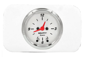 1937-1938 Chevy Car Clock Inserts w/ Auto Meter Street Rod Series Clocks