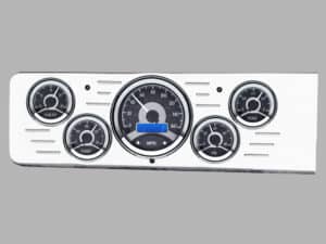 1940 Chevy Car Billet Aluminum Gauge Panel w/ Dakota Digital VHX-1050 Black Alloy Gauges