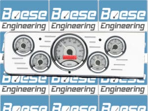 1940 Chevy Car Billet Aluminum Gauge Panel w/ Dakota Digital VHX-1050 Silver Alloy Gauges