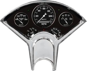 1955-1956 Chevy Car Billet Aluminum Gauge Panel w/ AutoMeter Street Rod series gauges (black anodized)