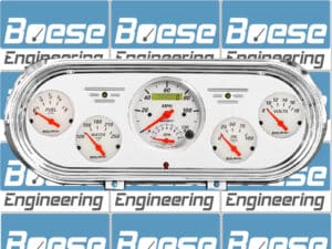 1962-1965 Chevy Nova Billet Aluminum Gauge Panel w Auto Meter Street Rod Series Gauges (Speedo/Tach)