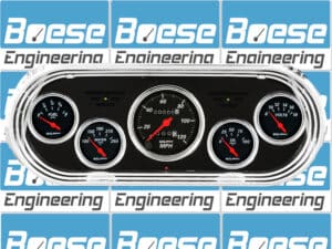 1962-1965 Chevy Nova Billet Aluminum Gauge Panel w/ Auto Meter Street Rod series gauges (black anodized)