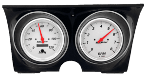 1967-68 Camaro / Firebird Billet Aluminum Gauge Panels w/ 5" Auto Meter Arctic White Gauges