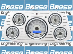 1933-1934 Ford Car Billet Aluminum Gauge Panel w/ Dakota Digital VHX-1050 Silver Alloy Gauges