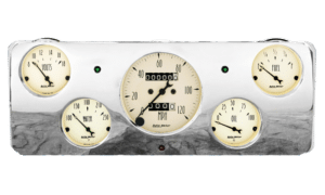 1940 Ford Deluxe Aluminum Gauge Panel w/ Auto Meter Street Rod series gauges