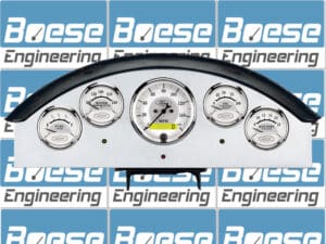 1957 Ford Fairlane Aluminum Gauge Panel w/ Auto Meter Ford Masterpiece Silver Gauges