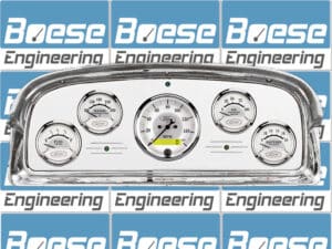 1959 Ford Galaxie Aluminum Gauge Panel w/ Auto Meter Ford Masterpiece Silver Gauges