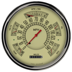 1949-1950 Chevy Car Tan "ClassicLine" Six-Instrument Package By Classic Instruments