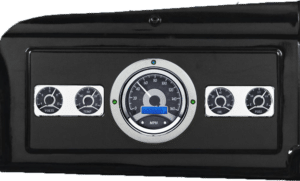 1939-1947 Dodge Truck Billet Aluminum Gauge Panel w/ Dakota Digital VHX-1050 Black Alloy Gauges