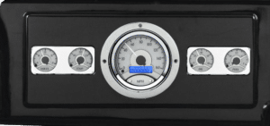 1939-1947 Dodge Truck Billet Aluminum Gauge Panel w/ Dakota Digital VHX-1050 Silver Alloy Gauges