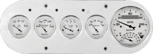 1954-1958 Dodge Truck Billet Aluminum Gauge Panel w/ Auto Meter Street Rod Series Gauges (Speedo/Tach)