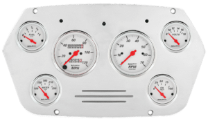 1959-1960 Dodge Truck Aluminum 6 Gauge Panel w/ Auto Meter Street Rod series gauges