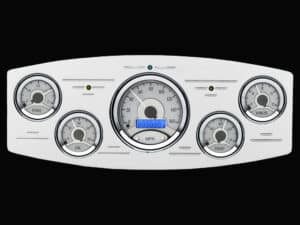 1933-1934 Dodge Car Billet Aluminum Gauge Panel w/ Dakota Digital VHX-1050 Silver Alloy Gauges