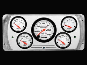 1937 Dodge Car Billet Aluminum Gauge Panel w/ Auto Meter Phantom gauges