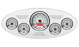 1933-1934 Plymouth Billet Aluminum Gauge Panel w/ Dakota Digital VHX-1050 Silver Alloy Gauges